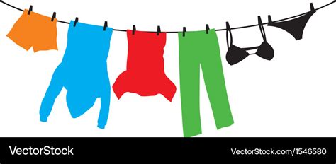 Clothes hanging on a clothesline Royalty Free Vector Image