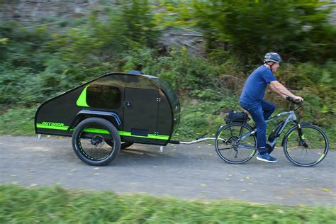 Compact teardrop e-bike camper for off-road adventures