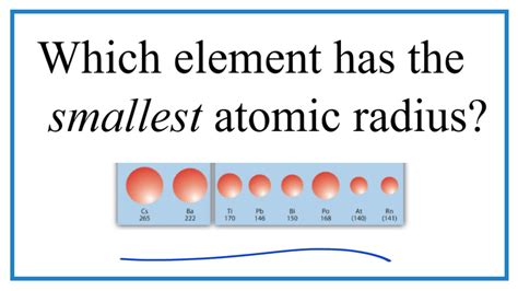 Which element SMALLEST atomic radius? - YouTube