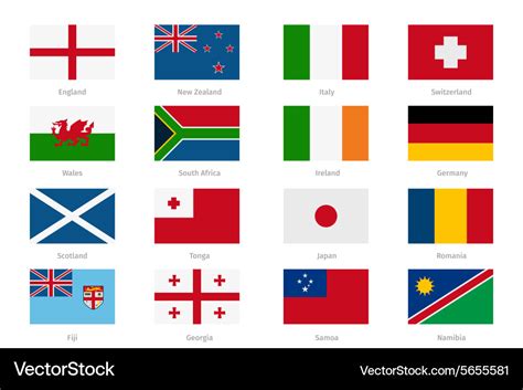 Flags in flat style england and wales scotland Vector Image