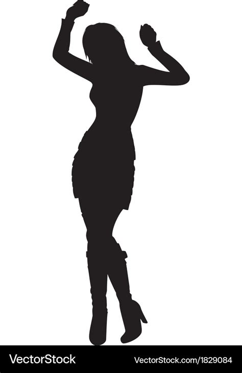 Dancing girl silhouette Royalty Free Vector Image