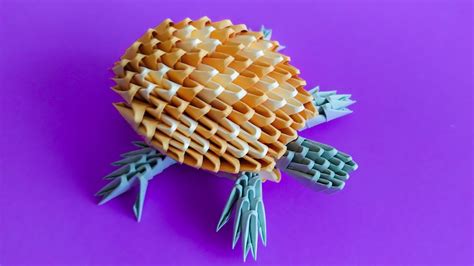 How to make a 3D origami Turtle - YouTube