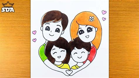 25 Easy Family Drawing Ideas - Cute Family Sketch and Art