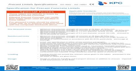 Specification for Precast Concrete Lintels - KPCkilleshalprecast.co.uk/.../UKROI-KPC ...