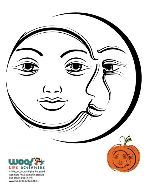 Sun and Moon Pumpkin Stencil | Woo! Jr. Kids Activities