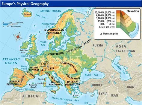 Geographical Map Of Europe map of europe mountains week 7 physical jpg 865 640 pixels answers ...