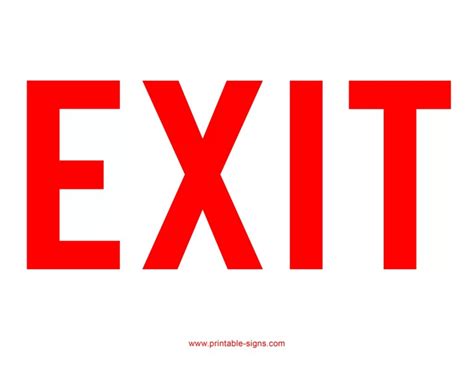 Exit Sign Red - Printable Signs