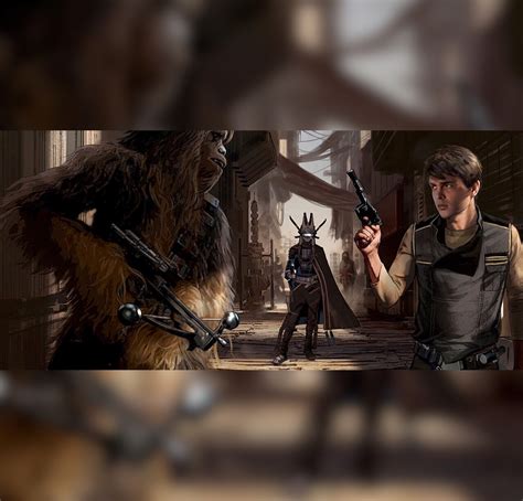 Han Solo, Chewbacca and Enfys Nest Encounter Concept Art : Lucasfilm : Free Download, Borrow ...