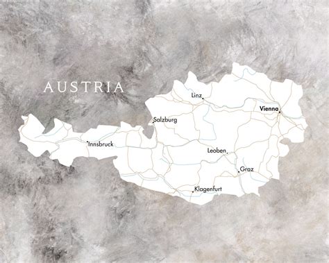 Map of Map of Austria ǀ Maps of all cities and countries for your wall