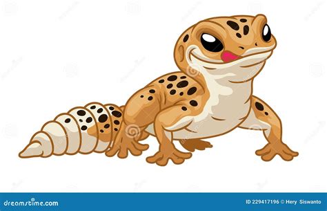 Leopard Gecko Vector Illustration. Cartoon Spotted Gecko | CartoonDealer.com #167462533