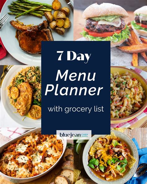 7-Day Menu Planner: Week 1 | Blue Jean Chef - Meredith Laurence