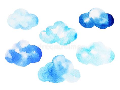 Cloud Watercolor Painting Hand Drawing on Paper Design Illustration ...