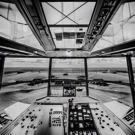 inside of an aircraft control tower with windows | Stable Diffusion ...