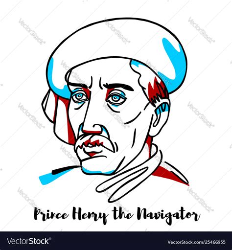 Prince henry navigator portrait Royalty Free Vector Image