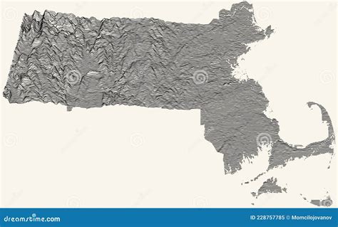 Light Topographic Map of Massachusetts, USA Stock Vector - Illustration ...