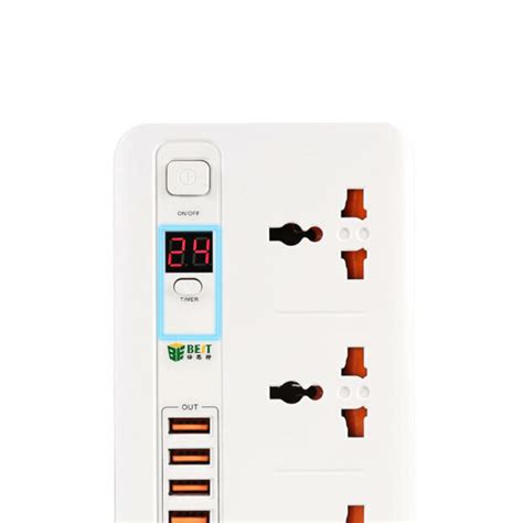 Universal P04 BEST Smart Timer Switch Socket with 5 USB Charging Ports - Digital Zakka