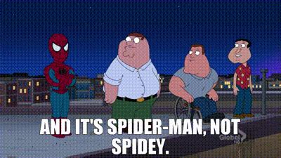 YARN | And it's Spider-Man, not Spidey. | Family Guy (1999) - S11E05 Comedy | Video clips by ...