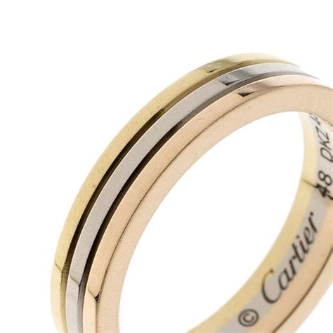 Cartier Trinity 18K Three Tone Gold Wedding Band Ring Size 48 For Sale ...