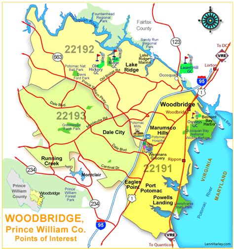 Woodbridge VA Zip Code Map