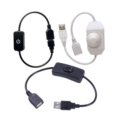 USB Cable Male to Female Switch ON OFF Cable Toggle LED Lamp Power ...