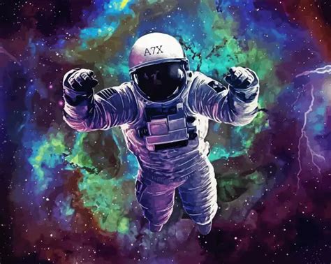 Astronaut Skull In Space Diamond Painting Painting | Diamond Painting Kits