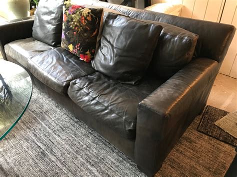 Ralph Lauren Leather Club Sofa by Henredon