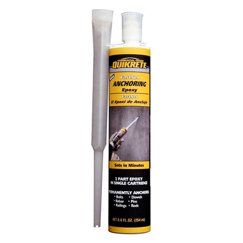 Concrete Repair Glue 8.6 oz. Fast Setting Quikrete Anchoring Epoxy ...