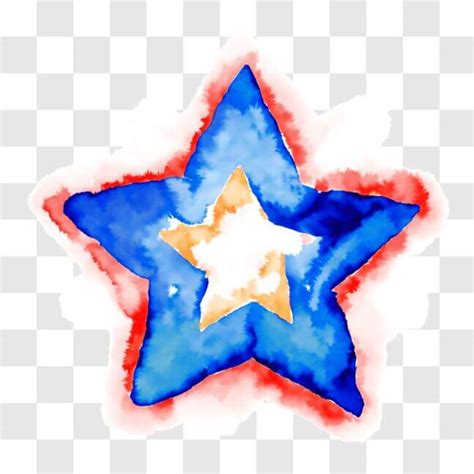 Download Blue, Red, and White Watercolor Star PNGs Online - Creative ...