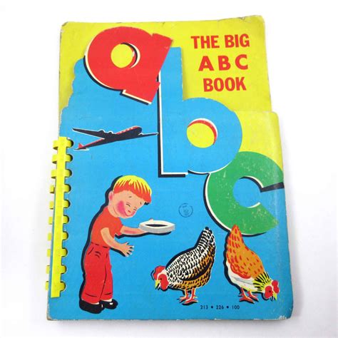 The Big ABC Book Vintage 1960s ABC Board Book for Children by