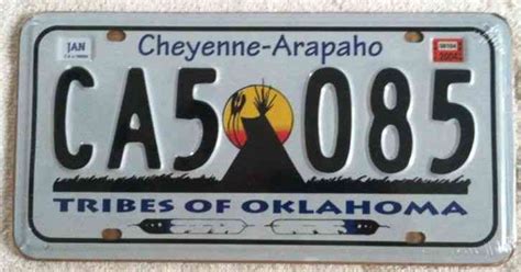 METAL REPLICA OKLAHOMA TRIBES OF OKLAHOMA LICENSE PLATE