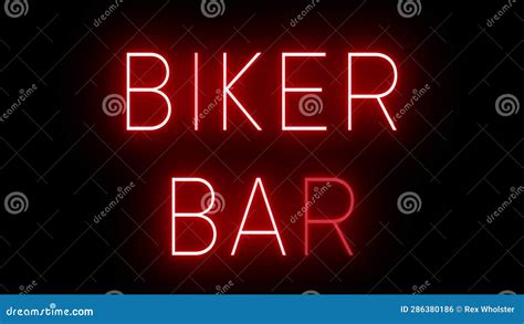 Red Flickering and Blinking Animated Neon Sign for BIKER BAR Stock Footage - Video of blinking ...