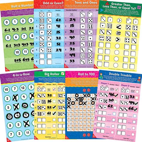 Math Mats Dice Games - Set 2