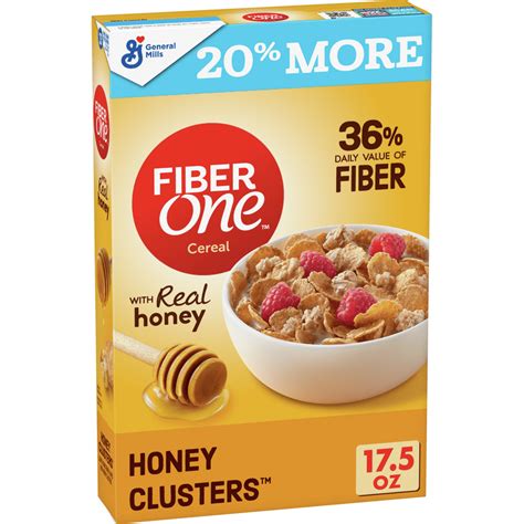 Fiber One Breakfast Cereal, Honey Clusters, High Fiber, Whole Grains, 17.5 oz - Walmart.com ...