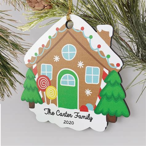 Personalized Gingerbread House Wooden Ornament | GiftsForYouNow