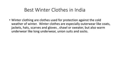 Best winter clothes in india | PPT