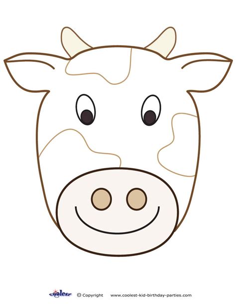 Large Printable Cow Decoration | Cow craft, Cow mask, Cow face