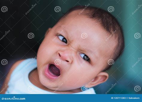 Closeup yawning baby stock image. Image of person, small - 120711283