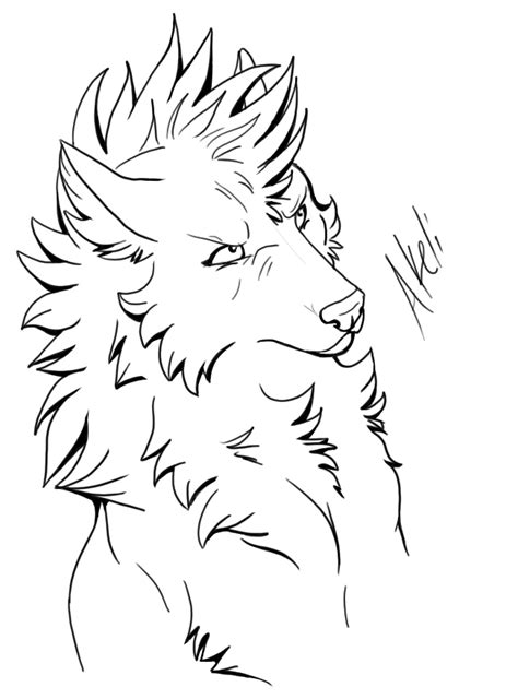 Free Lineart Random Wolf by akeli on DeviantArt