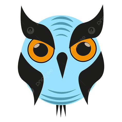 Blue Owl Clipart Transparent Background, Blue Owl Illustration Vector On White Background, Head ...