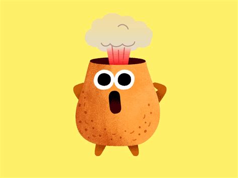 令人兴奋的土豆贴纸土豆愉快的食物圈字符葡萄酒乐趣例证 | Motion graphics inspiration, Mind blown, Animation design