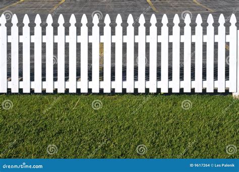 White wooden picket fence stock photo. Image of white - 9617264