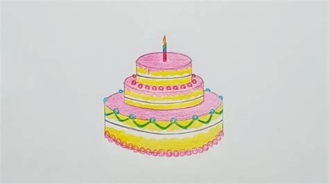 How To Draw Birthday Cake In Short Time With Simple Tricks - YouTube