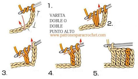 Cómo tejer Punto Vareta Doble o Doble Punto Alto / Crochet | Tejidos de ...