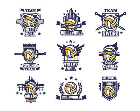 Volleyball Logo Badge Collection American Logo Sport suitable for ...