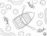 Fish Pond Coloring Page sketch template