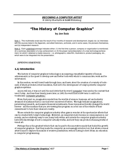 The History of Computer Graphics | PDF | Integrated Circuit | Computer Graphics