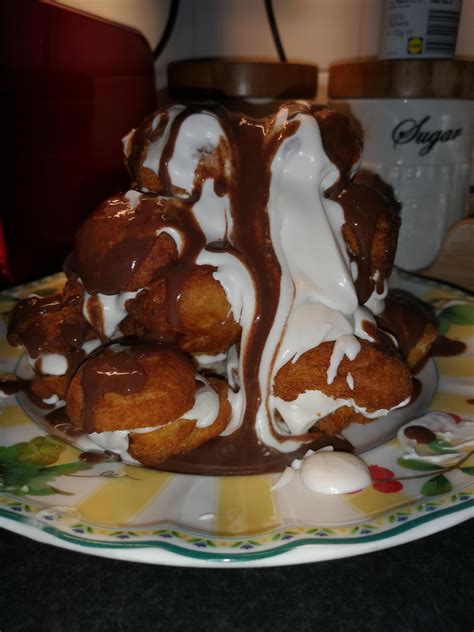 Complete amateurs tried vegan profiteroles! Definitely not perfect but ...