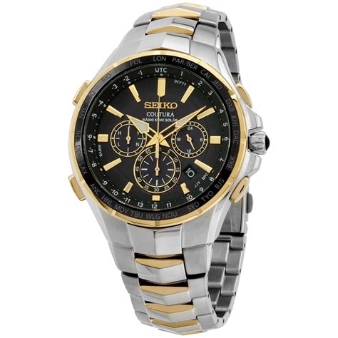 Seiko - Seiko Men's SSG010 Coutura Radio Sync Solar Black Dial Two Tone ...