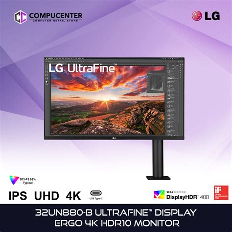 LG 32UN880-B 32 Inch UltraFine™ Display Ergo 4K HDR10 Monitor UHD 4K ...