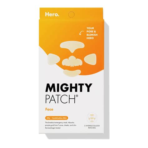 Buy Mighty Patch Face from Hero Cosmetics - XL Hydrocolloid Face Mask for Acne, 5 Large Pimple ...